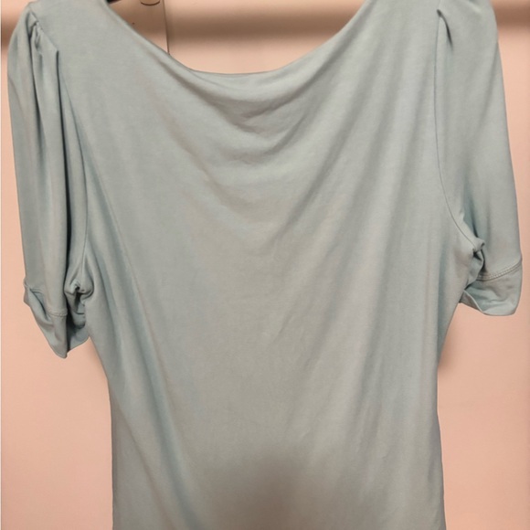 EUC White House Black Market mint green Short Sleeve Scoop Neck lined Tee - Picture 3 of 5